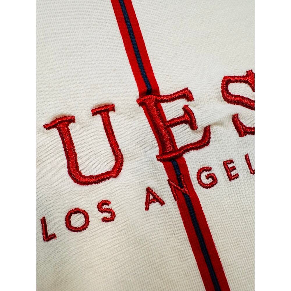 Guess Striped Long Sleeve Embroidered Logo Tee Size Medium - Picture 3 of 6